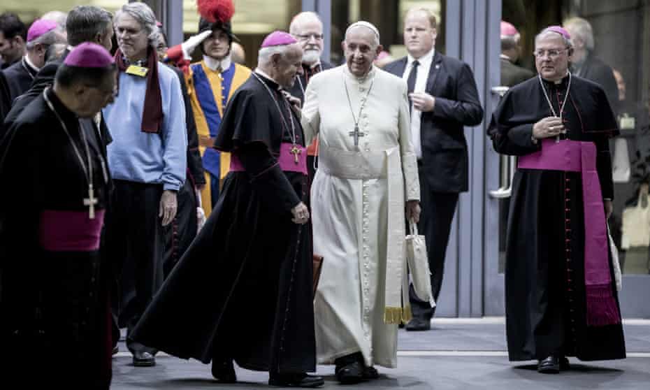 Pope Francis talks to bishops