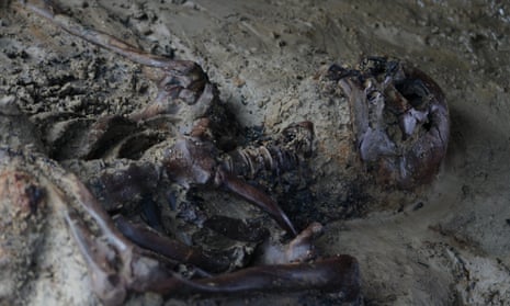 The partially mutilated remains of a Vesuvius victim, found on what would have been the beach of Herculaneum