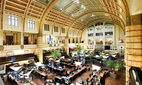 The interior of the Dutch stock exchange in Amsterdam on Wednesday.