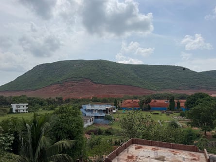 A hillside denuded of trees.