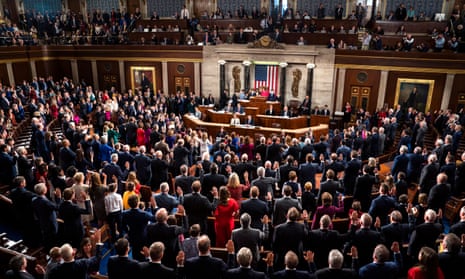 Nancy Pelosi swears in members of the 116th congress in the US Capitol.