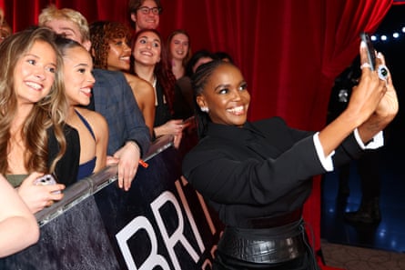 Mabuse with fans at the Brit awards in London this month.