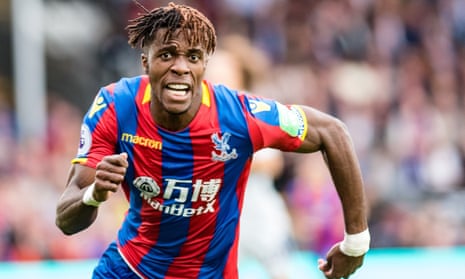 Wilfried Zaha during the Premier League match between Crystal Palace and Chelsea at Selhurst Park
