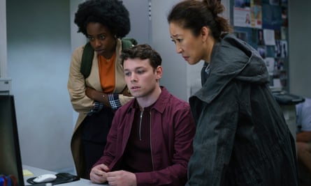 Kirby Howell-Baptiste, Sean Delaney and Sandra Oh in Killing Eve