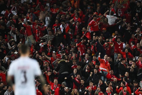 Benfica’s supporters celebrate.