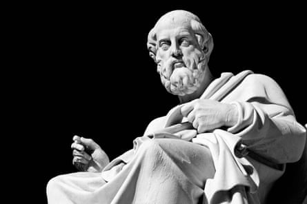 A statue of Plato.