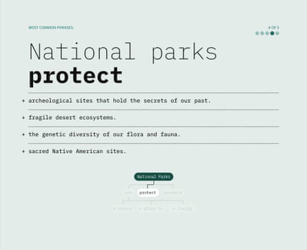 Slide 04 of most common phrases of QR codes responses at national parks. Guardian Design