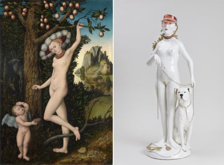 Cranach’s Cupid Complaining to Venus the Elder, 1526-7, and Claire Partington’s Venus and Cupid, 2020.