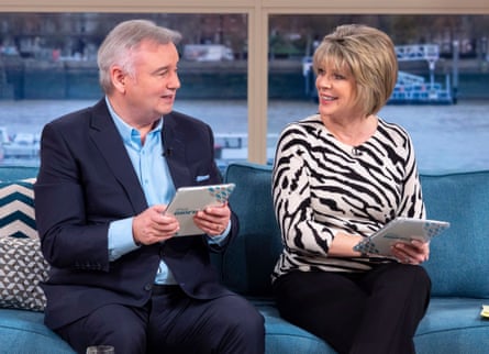 Eamonn Holmes sat on the This Morning sofa with Ruth Langsford