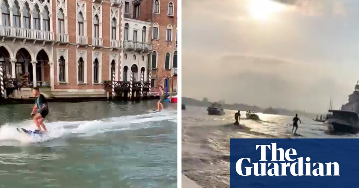 Venice mayor hunts for ‘idiots’ filmed surfing along Grand Canal