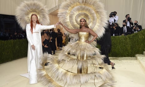 Gala gold … fashion designer Harris Reed, left, and Iman at the Metropolitan Museum of Art’s Costume Institute, in New York last year.