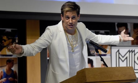 Milo Yiannopoulos speaking at the University of Colorado, Boulder, January 2017