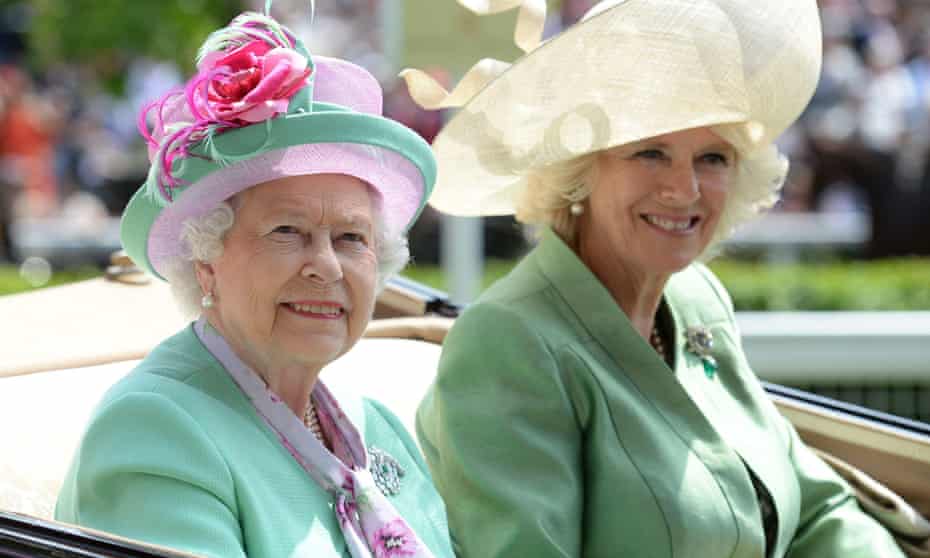 Queen Elizabeth II with Camilla, Duchess of Cornwall at Royal Ascot in 2013.