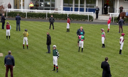 Jockeys keep their distance at Naas