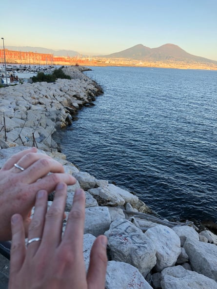 Michael Cragg and his fiance in Naples.