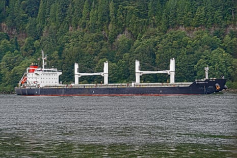 The Liberian-flagged bulk carrier Eternity C is seen near Cathlamet, Oregon, July 23, 2019.