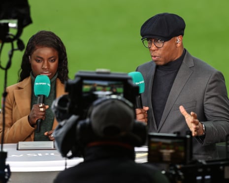 Eni Aluko and Ian Wright working together with ITV on women’s football in 2022.