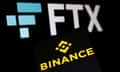 Binance and FTX logos.