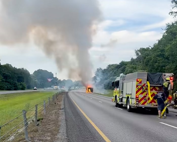 Truck carrying fireworks catches fire and explodes in Tennessee
