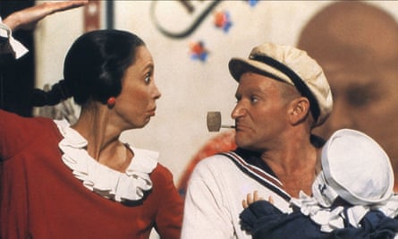 Duvall with Robin Williams in Popeye (1980) Director: Robert Altman 12 December 1980 CTB4044 Allstar Picture Library/PARAMOUNT **Warning** This Photograph is for editorial use only and is the copyright of PARAMOUNT and/or the Photographer assigned by the Film or Production Company & can only be reproduced by publications in conjunction with the promotion of the above Film. A Mandatory Credit To PARAMOUNT is required. The Photographer should also be credited when known. No commercial use can be granted without written authority from the Film Company. Character(s): Olive Oyl & Popeye