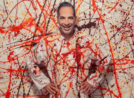 Yotam Ottoenghi, splattered with reds and browns and oranges, Jackson Pollock-style