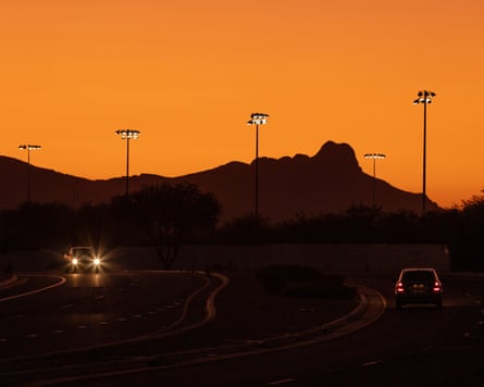 Tucson, Arizona at sunset on 26 August 2019.