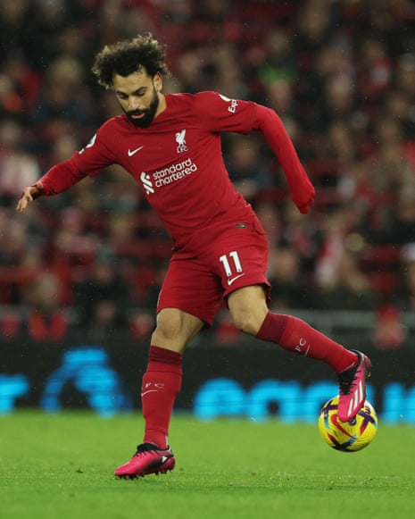 Mohamed Salah, jugador del Liverpool en acción.