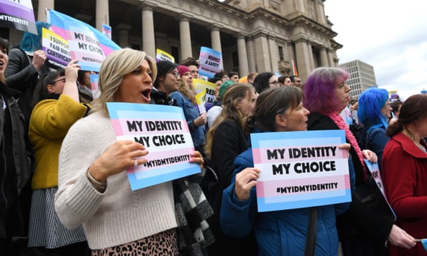 Supporters of the bill to allow transgender and gender diverse people to change their birth certificate rallied this week. 