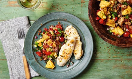 Thomasina Miers’ Mexican panzanella with grilled monkfish