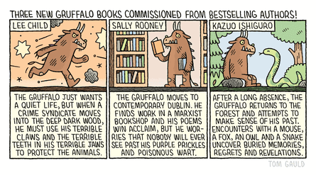 Tom Gauld’s cartoon featuring creatures inspired by the Gruffalo children’s books
