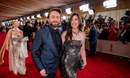Kieran Culkin and Jazz Charton on the red carpet.