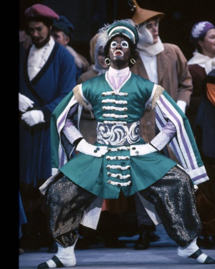 A dancer in minstrel makeup … the 1991 Petrushka by Birmingham Royal Ballet.