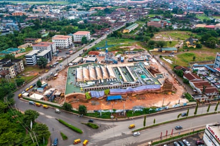 Cutting-edge labs, a rainforest gallery and guesthouse: Nigeria to open art museum for 21st century An aerial view of the Mowaa campus under construction.