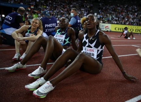 Dina Asher-Smith looks on during the Weltklasse Zurich, part of the Diamond League