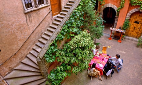 A courtyard in  old Lyon.