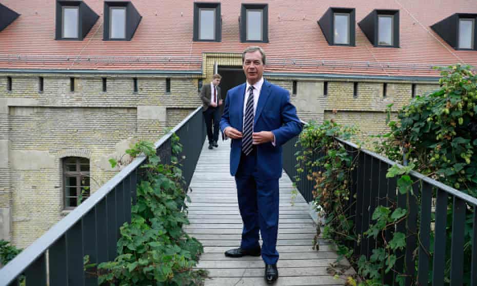 Nigel Farage outside the Spandau citadel in Berlin