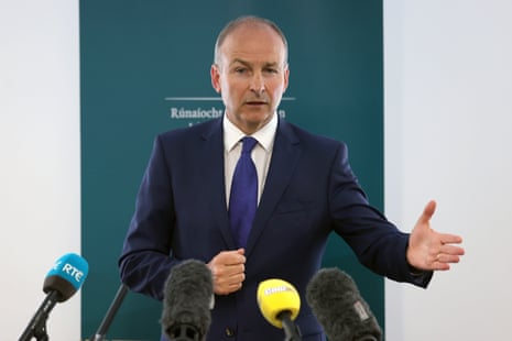 Micheál Martin holding a press conference in Belfast today.