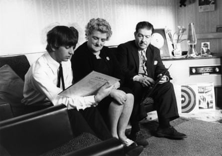 Ringo Starr (left) at home with parents, Richard Starkey and Elsie Gleave.