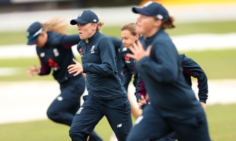 Heather Knight leads an England training session at Grace Road this week.