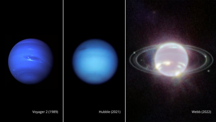 Neptune and its rings shown in striking new light by Webb telescope | Astronomy | The Guardian