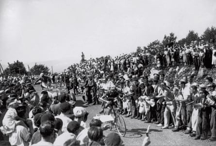 Italian cyclist Gino Bartali reaches the summit of the Ballon d’Alsace during the Tour de France in July 1937