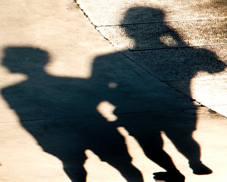 Shadows of young people