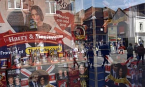 Royal wedding memorabilia in a gift shop in Windsor