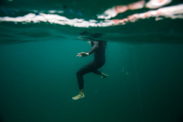 The open water race went down to the wire.