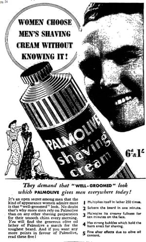 Most men in the UK and US preferred the clean-shaven look. This advert appeared in the Observer in 1933.