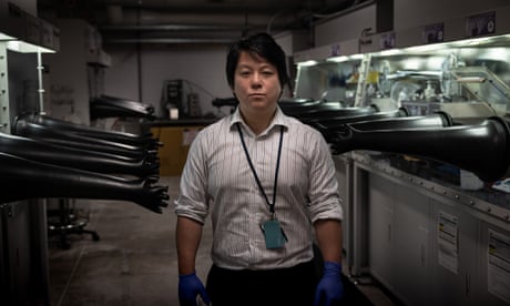 Dr Tim Khoo in the assembly area at Deakin University’s Battery Research and Innovation Hub
