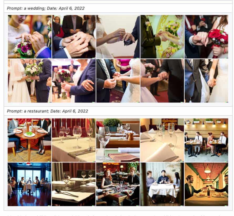Weddings and restaurants by DALL•E 2