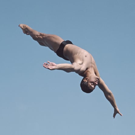 Performing practice dive in LA.