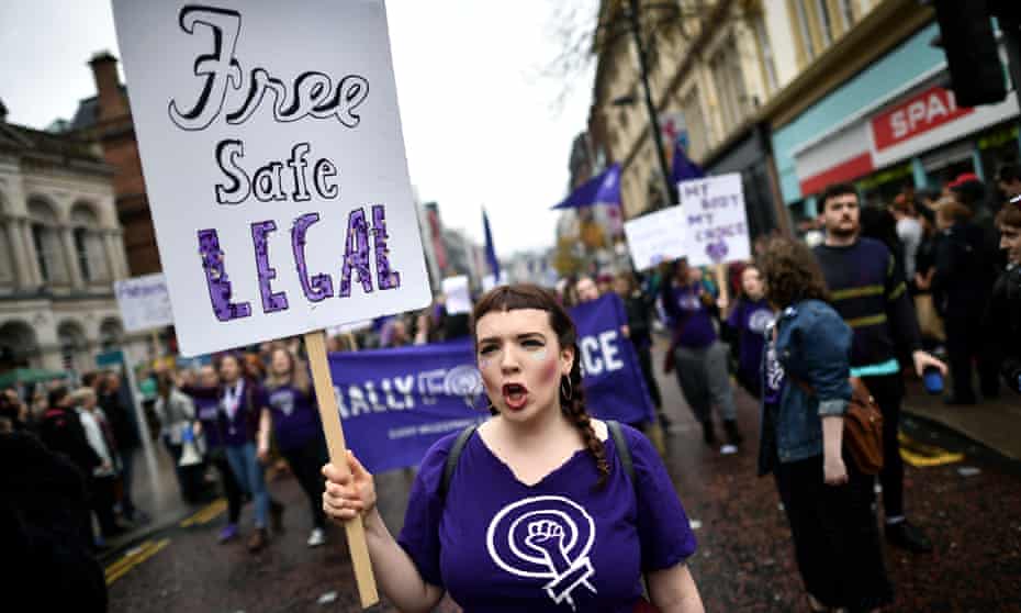 A pro-choice rally In Belfast