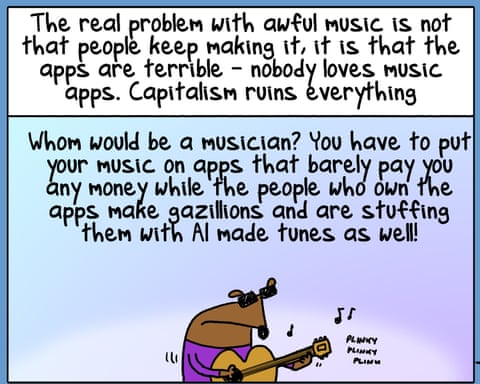 Cartoon by First Dog on the Moon titled Escape Spotify, panel 2